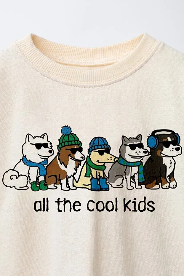 Детская футболка для девочек с принтом Cool Dogs Printed C.C.L. Coccolin Kids Baby Clup, Beige — фото 2