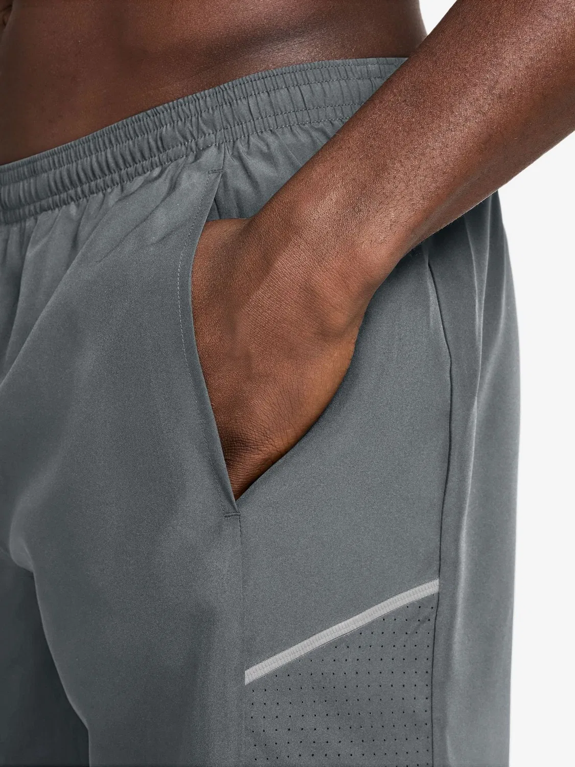 Шорты беговые 2-в-1 Miler Dri-FIT Nike, дымчато-серый — фото 4