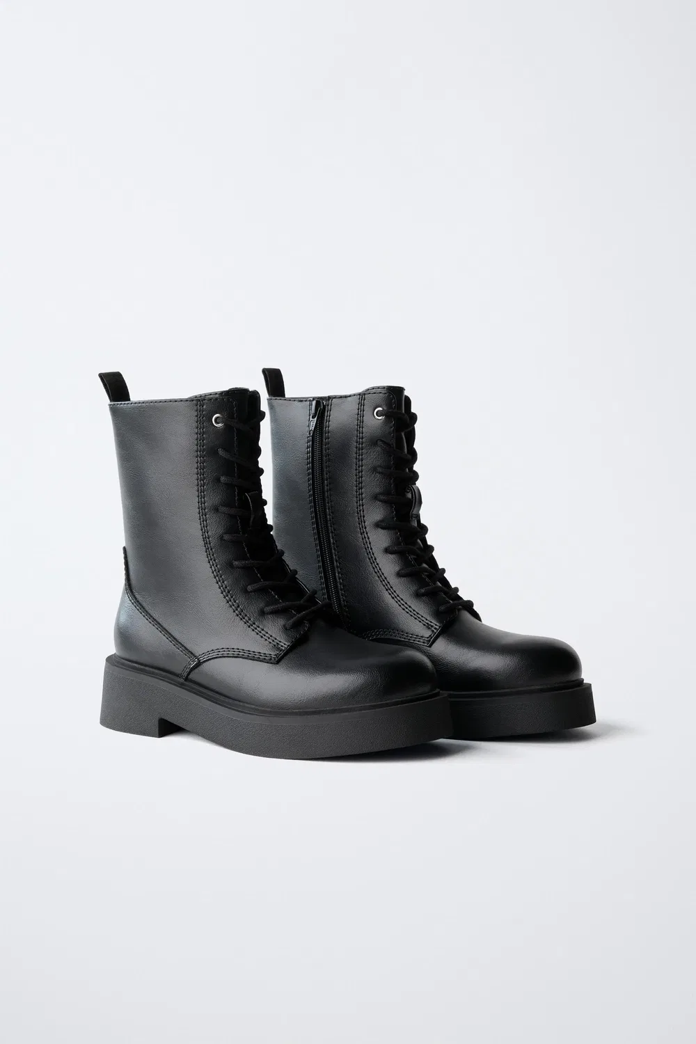 Ботинки на шнуровке ZARA, Black — фото 3