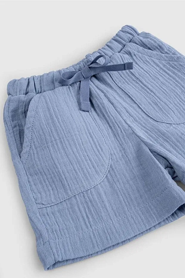 Детские шорты для девочек хлопковые Little Gusto, Blue — фото 4