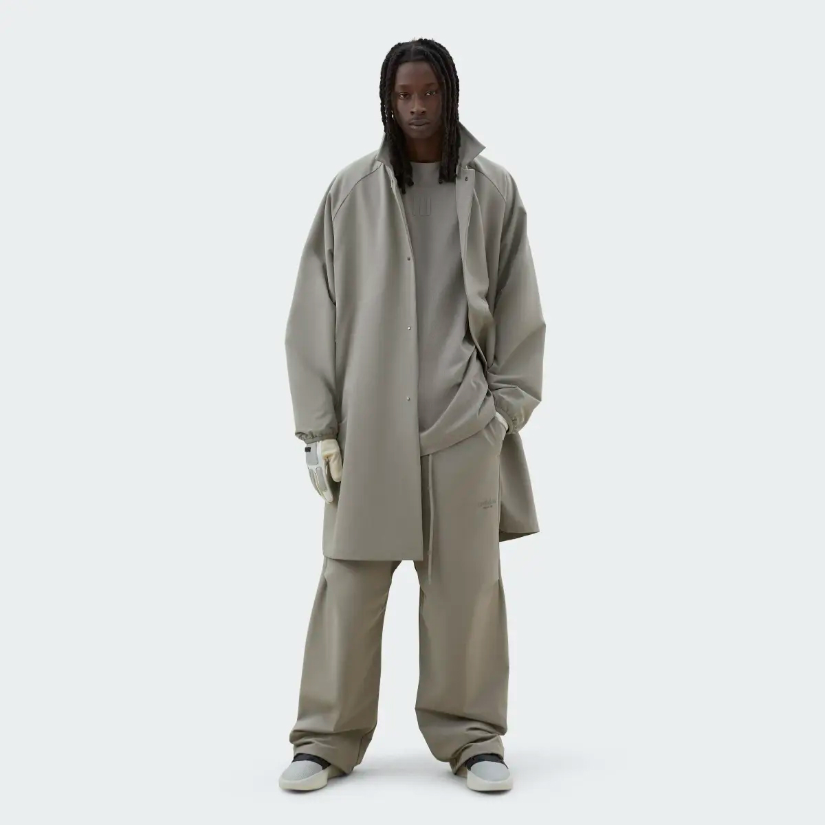 Пальто Adidas Fear of God Athletics, серо-коричневый — фото 3