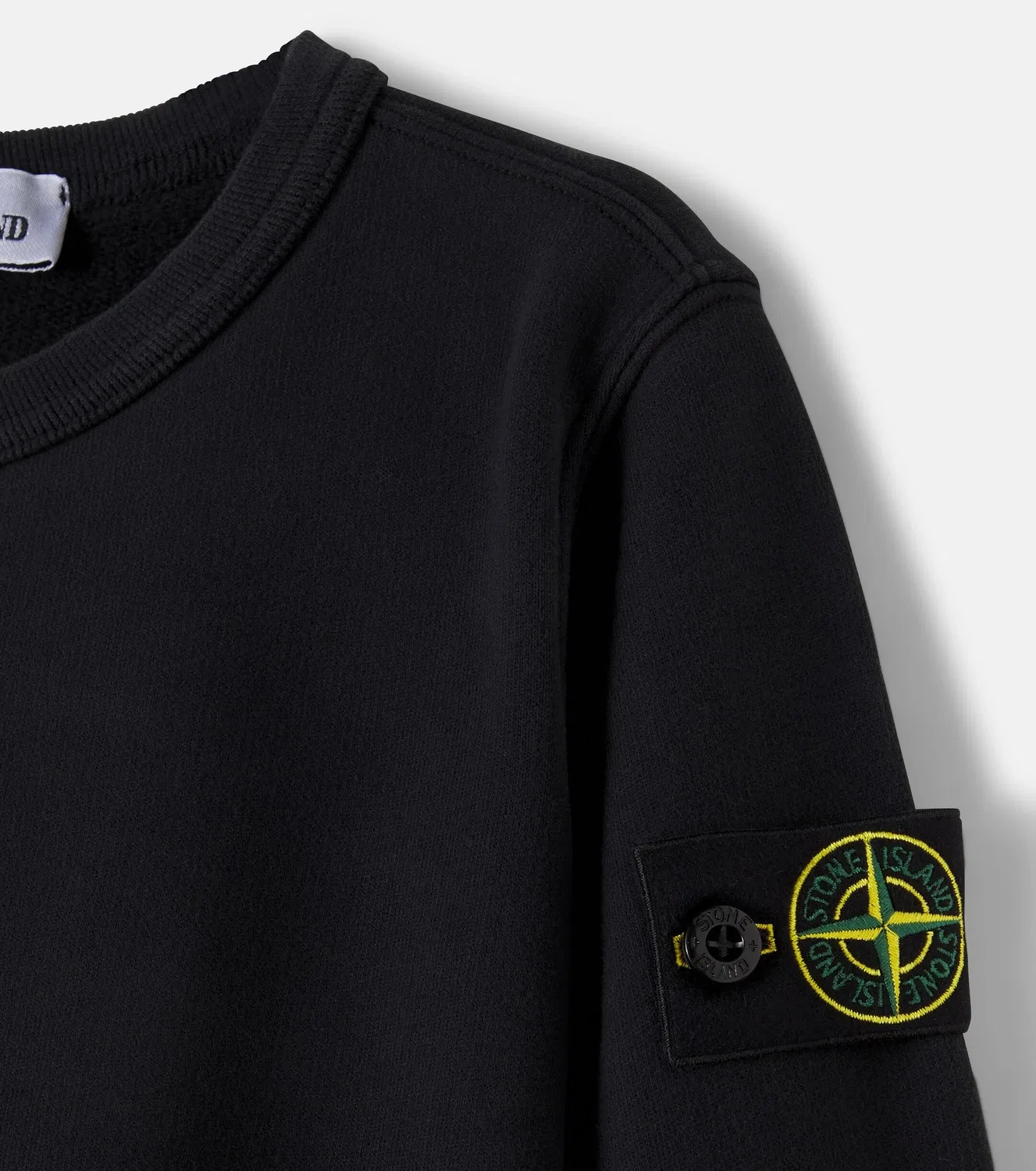 Свитшот хлопковый с компасом Stone Island Junior, черный — фото 4
