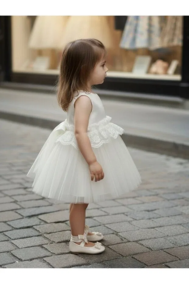 Детское платье для девочек кружевное Miaras Baby, Ecru — фото 3