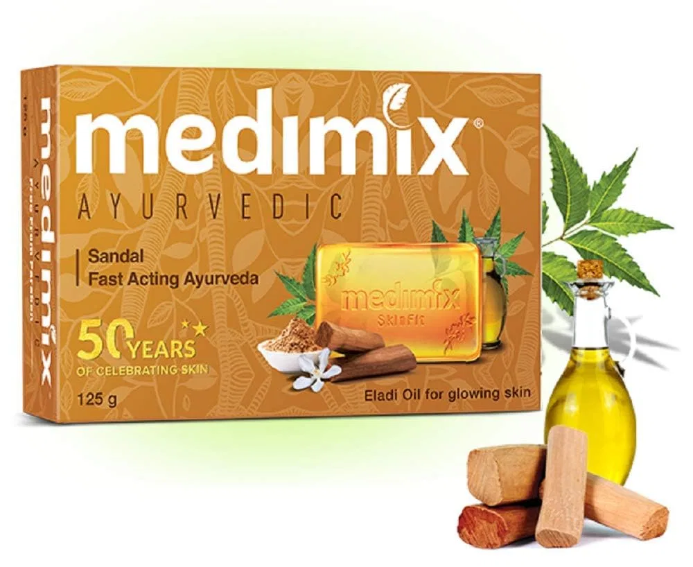 Мыло ручной работы аюрведическое Medimix, набор 12 шт. по 125 г, с сандалом и маслом элади