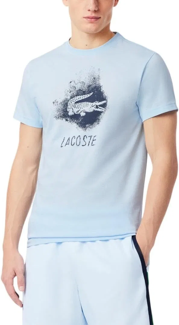 Футболка мужская Lacoste Ultra Dry с графическим принтом, Baby синий