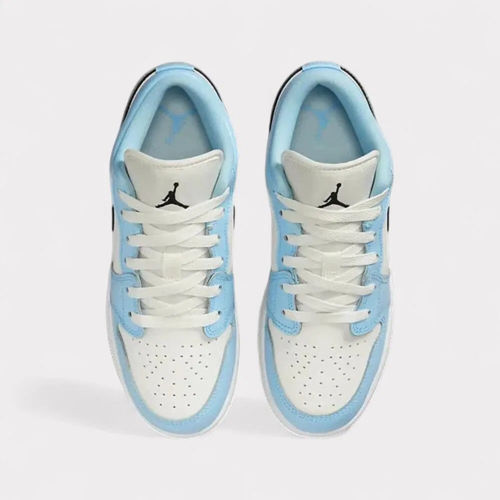 Детские кроссовки с контрастным дизайном Air Jordan 1 Low Nike, Ice Blue Black — фото 3