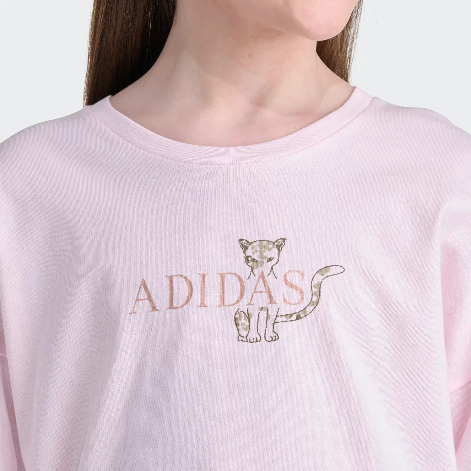 Детская футболка свободного кроя Boyfriend Tee Adidas Sportswear, розовый — фото 3