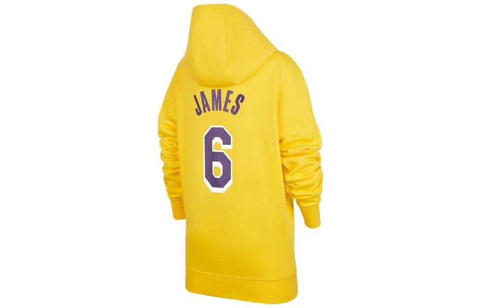 Детский свитшот с принтом Nike Letter Print Fleece Hoodie, Luo Yellow — фото 3
