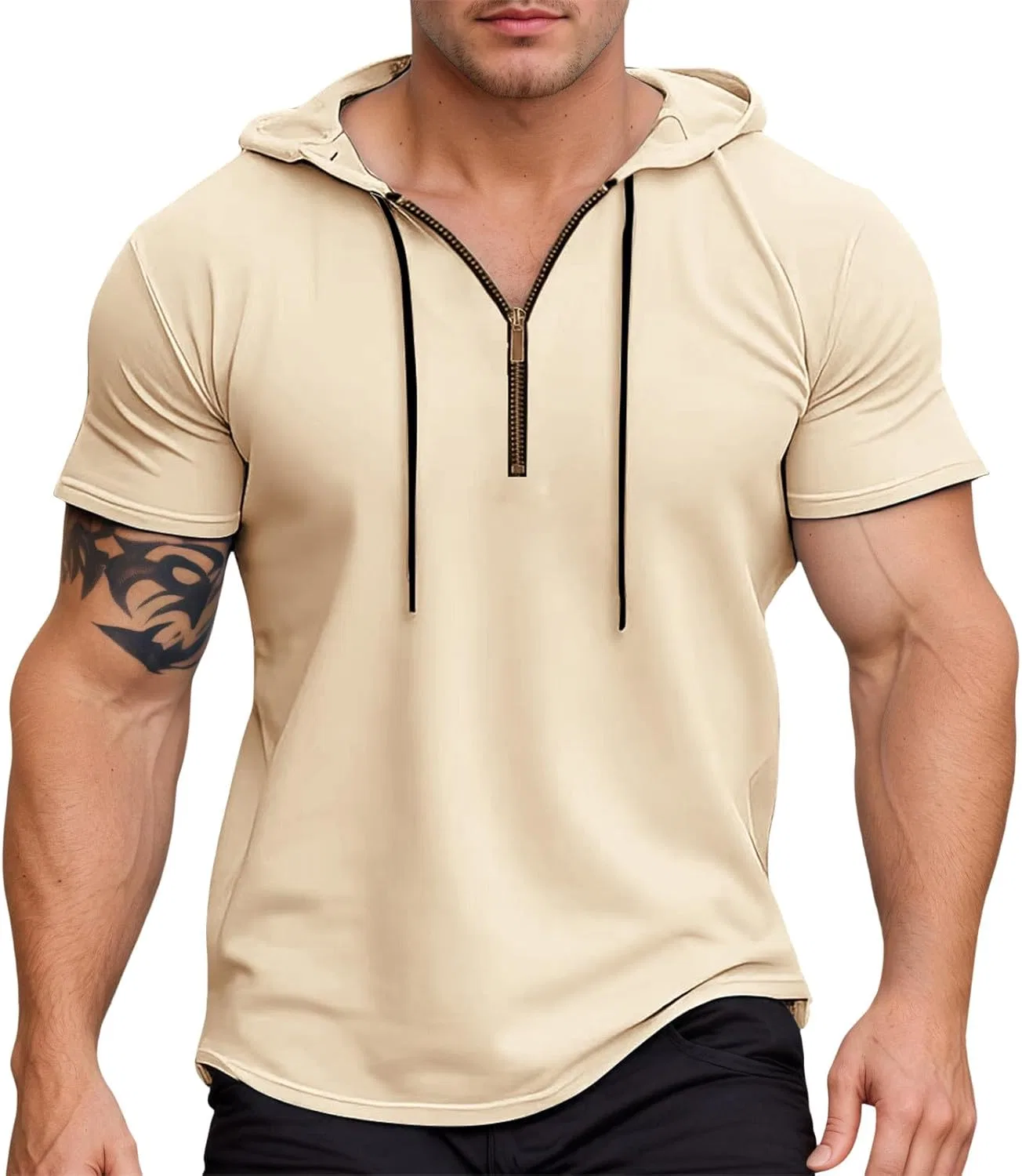 Мужская худи футболка спортивная легкая Khaki
