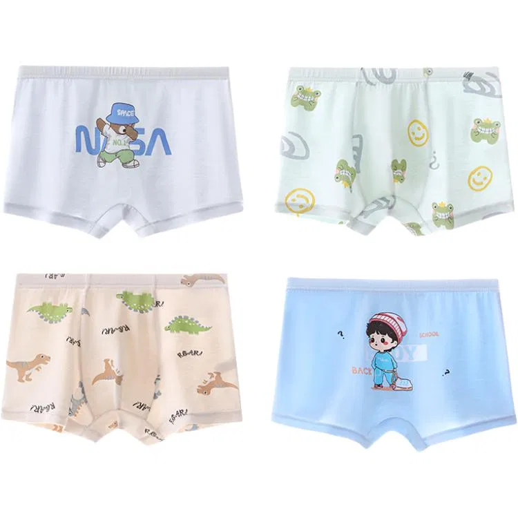 Детские трусы-боксеры с принтом, комплект из 4 штук, JBBCN, Cute Pet Design Little Boy