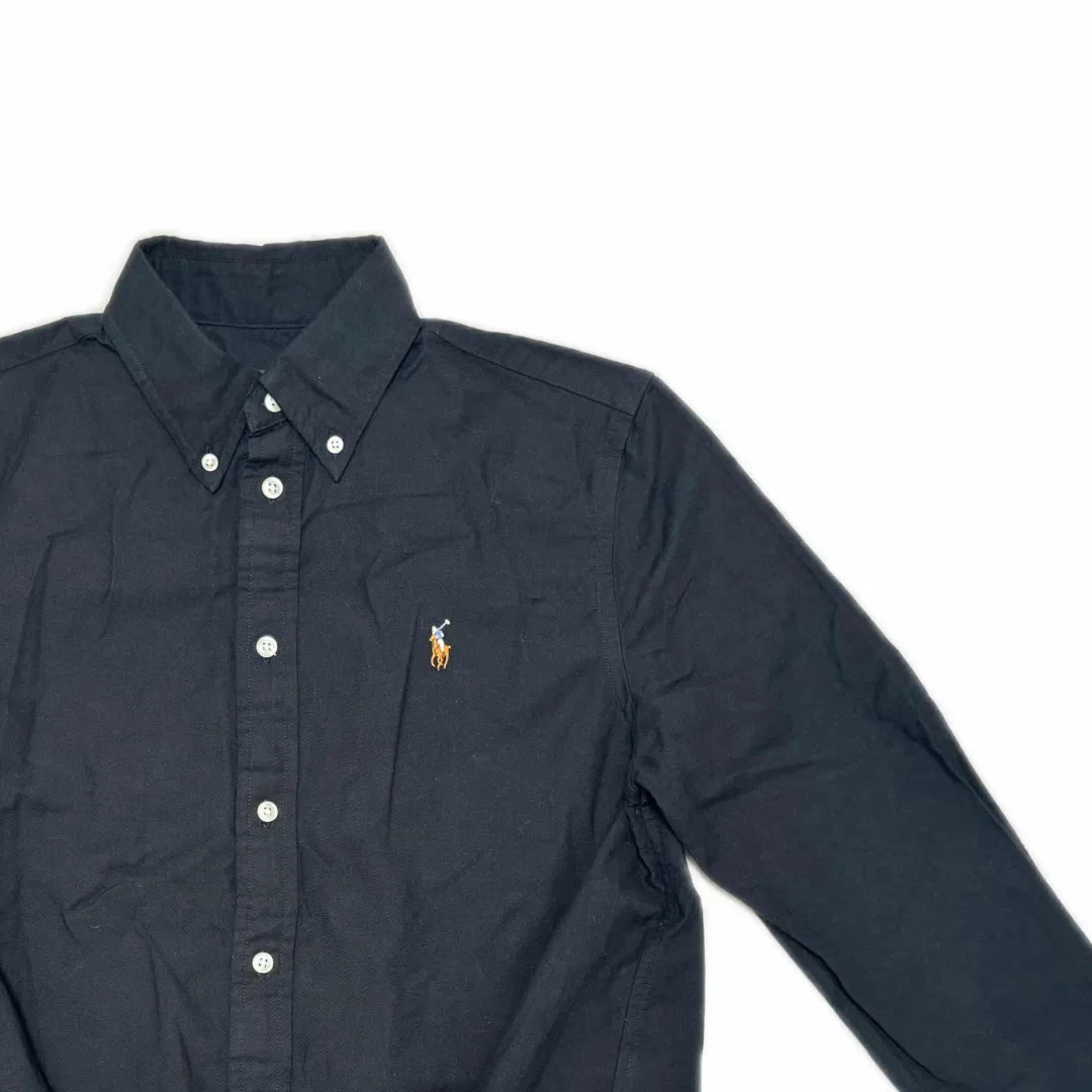 Женская рубашка с лацканами Black Lapel Moderate Polo Ralph Lauren, Черный — фото 4