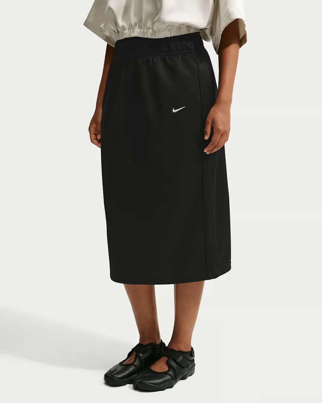 Женская свободная спортивная юбка миди Nike Sportswear, Black/Black/Sail — фото 2