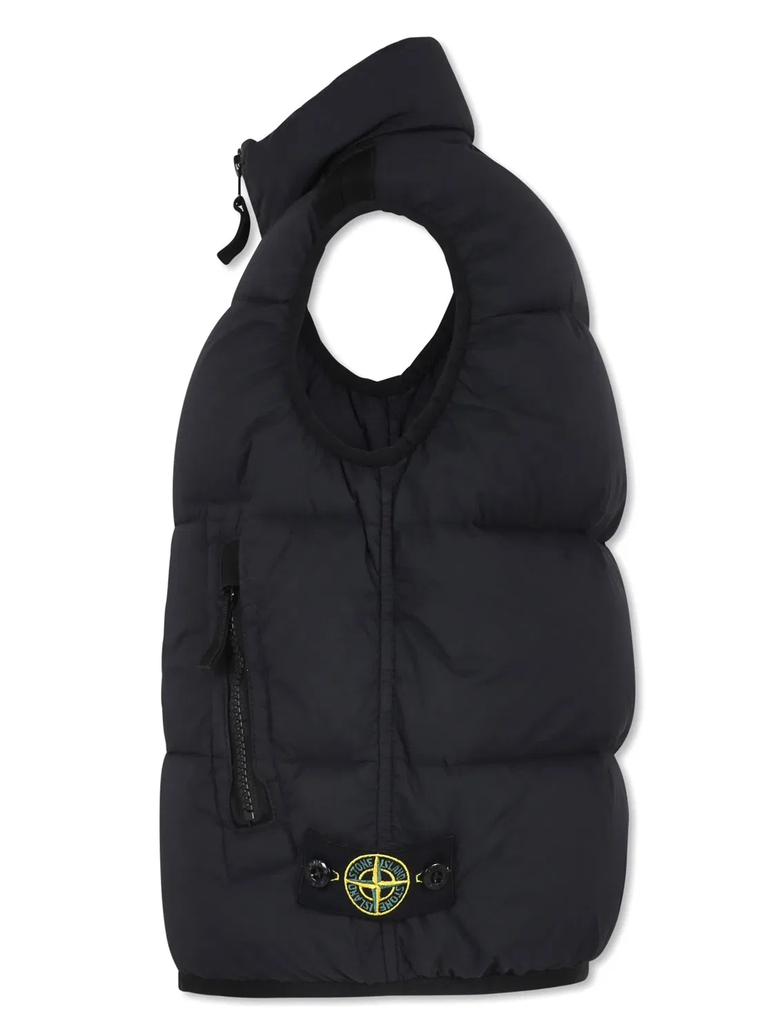 Жилет с утеплителем и компасом Stone Island, черный — фото 3