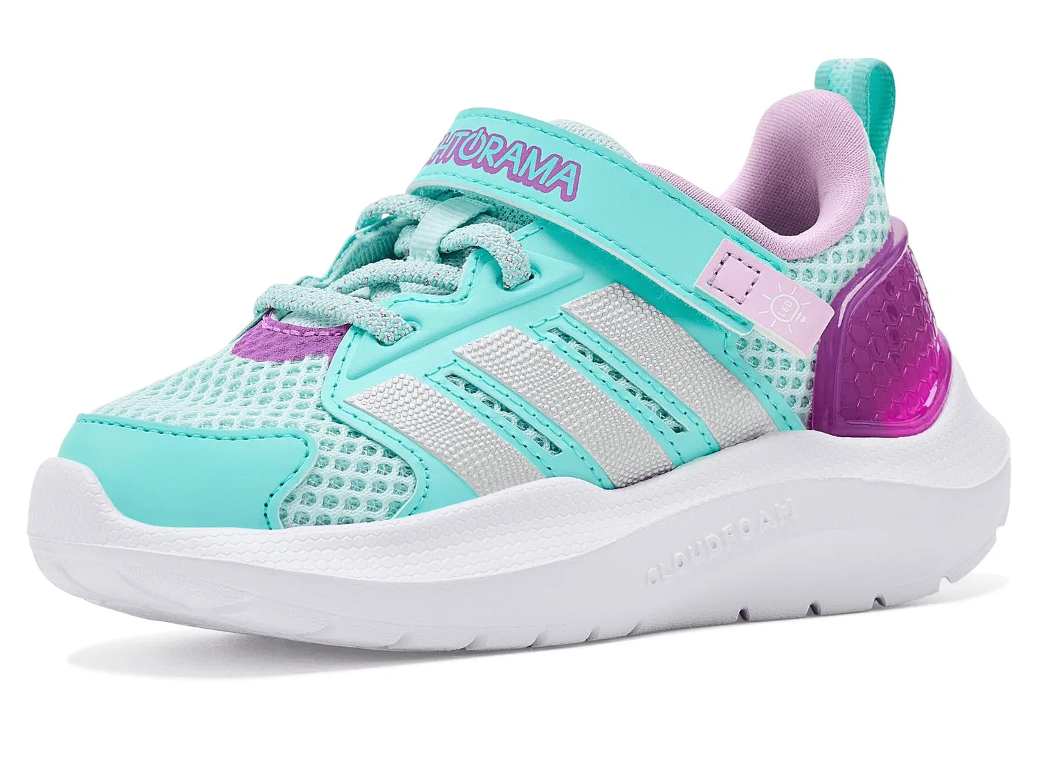 Кроссовки Lightorama Runner (для младенцев и малышей) Adidas Kids, Halo Mint/Silver Metallic/Flash Aqua — фото 2