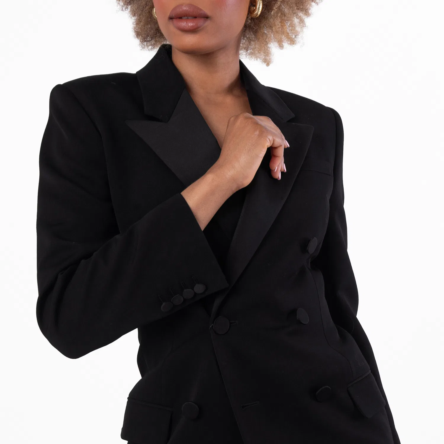 Жакет смокинг из габардина Grain De Poudre Tuxedo Jacket Saint Laurent, Black — фото 2