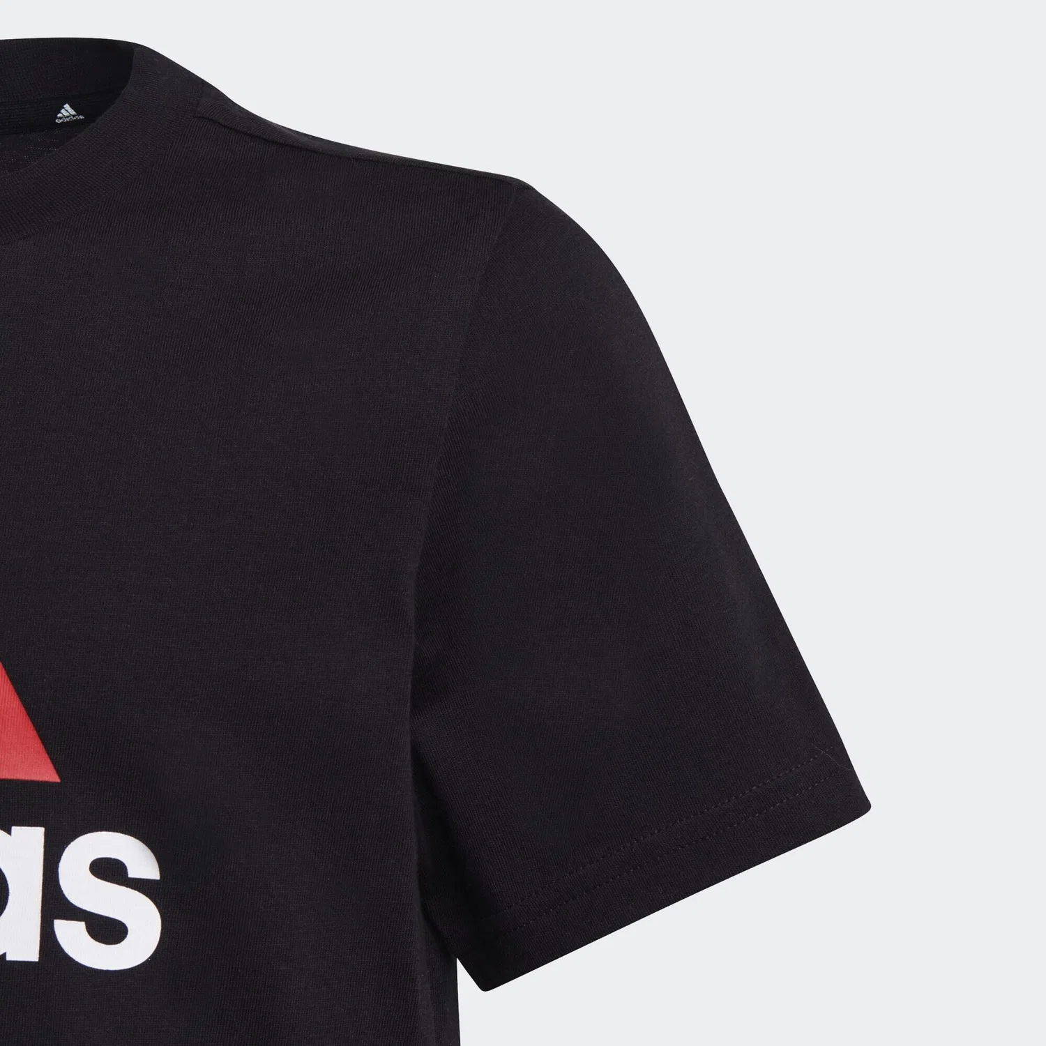 Детская футболка с логотипом Essentials Two-Color Big Logo Cotton Adidas, Schwarz Scharlachrot Weiss — фото 4