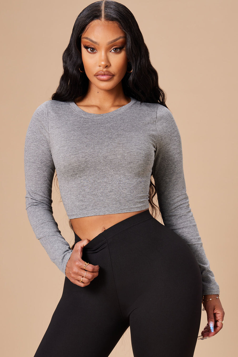 

Топ Fashion Nova RT32675LS, серый
