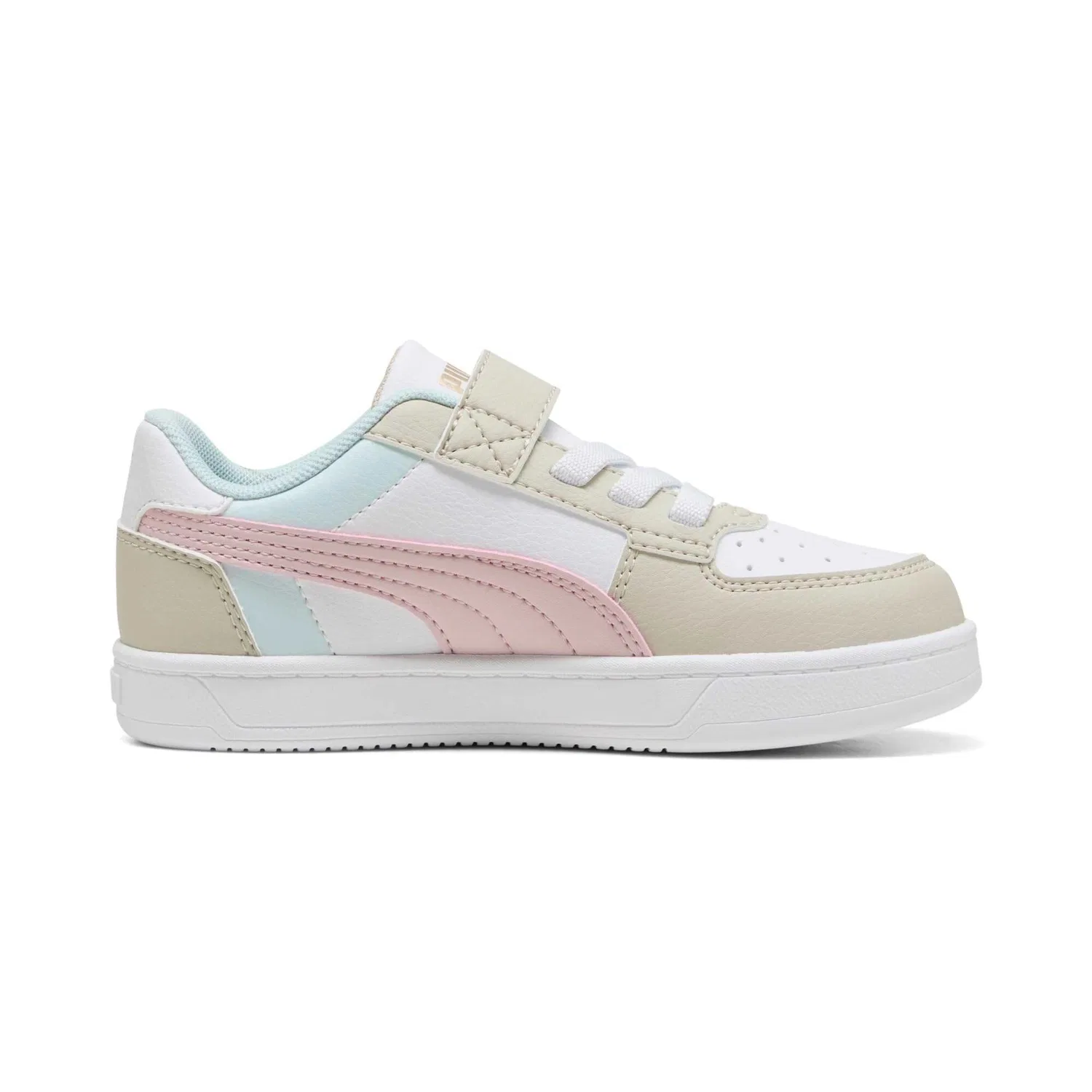 Детские кроссовки для мальчиков с липучкой PUMA Caven Velcro Pre-school, 2 0 Block Desert Dust Mauve Mist White — фото 3
