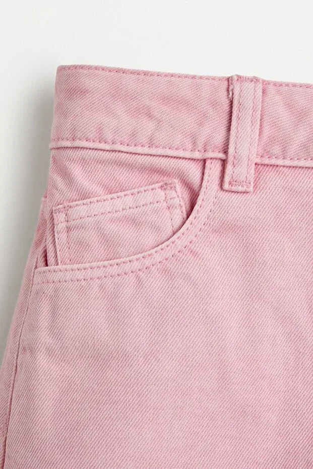 Детские шорты для девочек джинсовые Denim shorts with tassels on the hem Lefties, Gum Pink — фото 3
