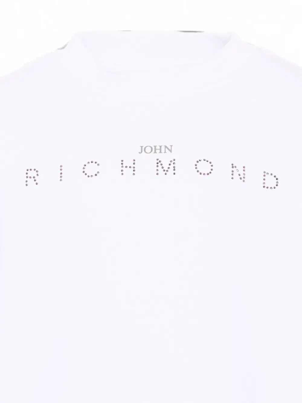 Худи с логотипом и отделкой из кристаллов John Richmond Junior, белый — фото 3