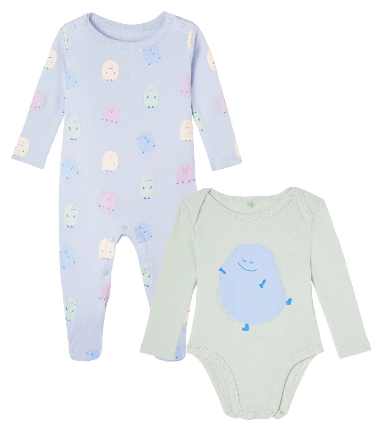Комплект боди и комбинезона с принтом Stella Mccartney Kids, синий