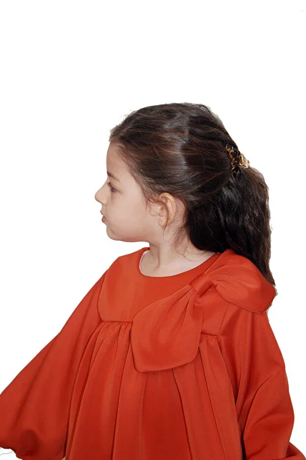 Детское платье для девочек с длинным рукавом Lila Ribbon, Orange — фото 3