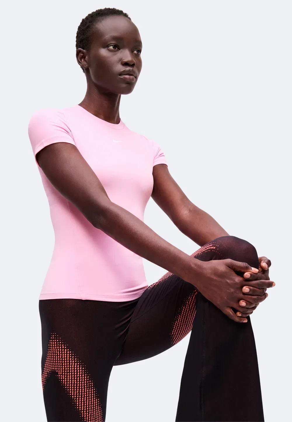 Одна - спортивная футболка Nike Performance, Pink Rise/White — фото 4