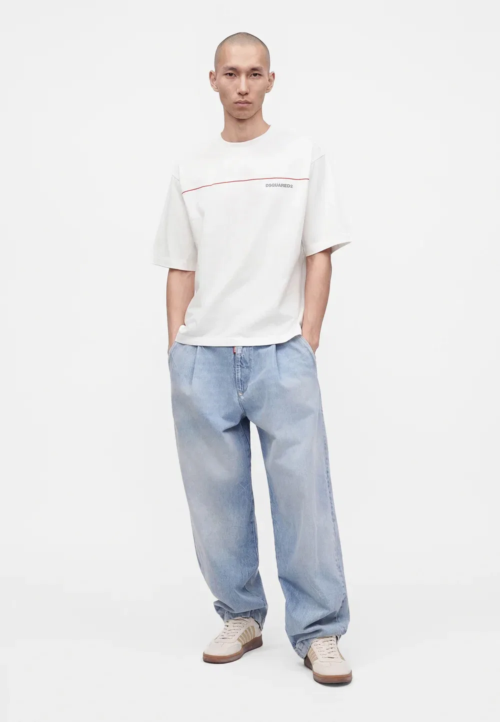 Футболка свободного кроя с принтом Dsquared2, White — фото 2