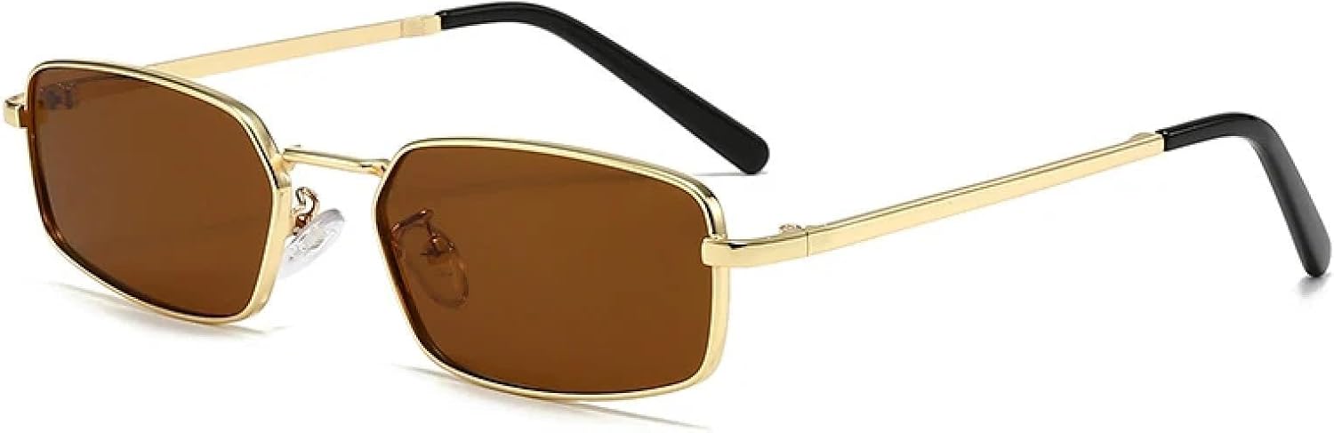 

Солнцезащитные очки с защитой от УФ-излучения UV400 для женщин и мужчин | Маленькая металлическая оправа, синие и розовые линзы | для занятий спортом на открытом воздухе DSVIGF, Golden Tea