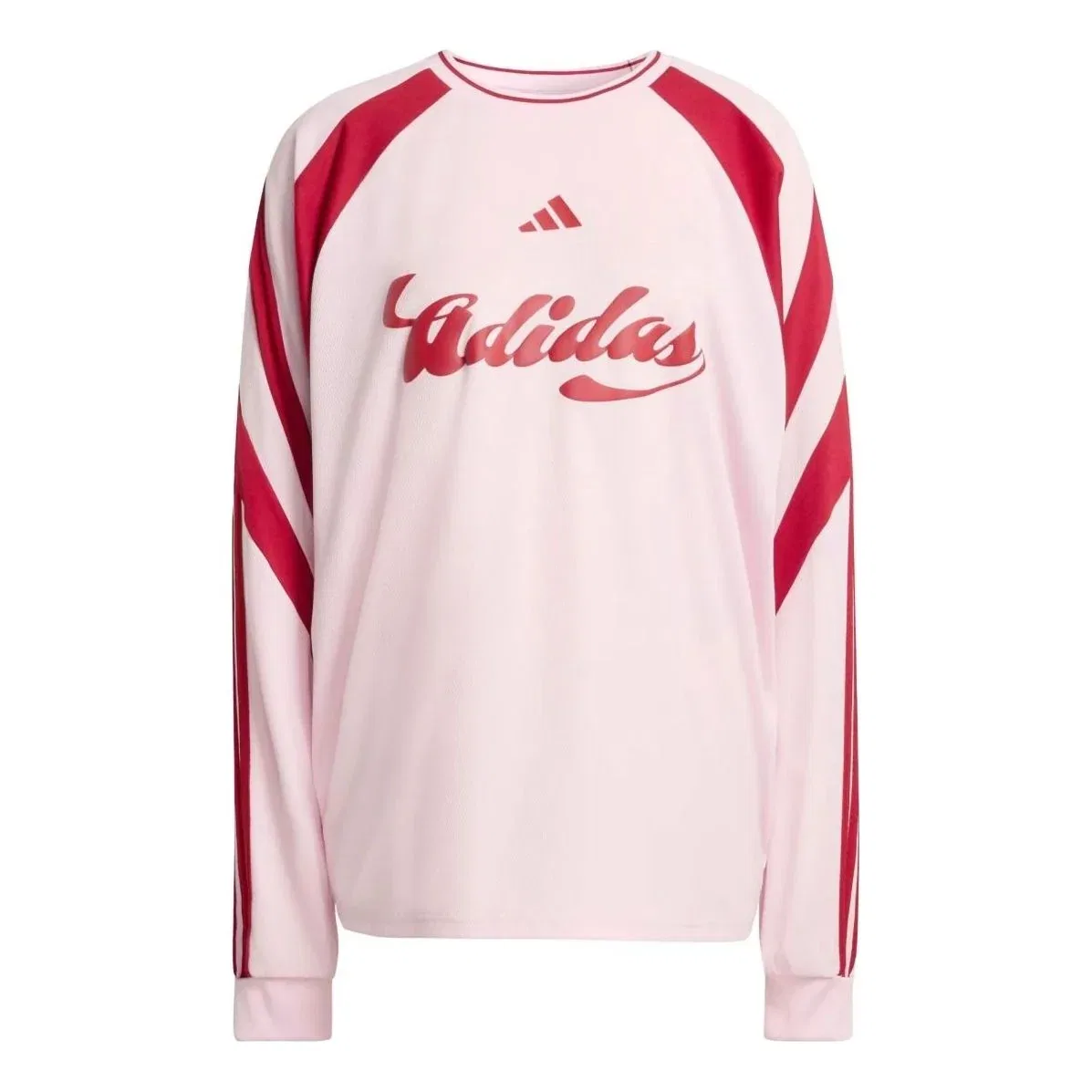 Женская игровая майка House Of Tiro Long Sleeve Jersey 'Clear Pink Active Maroon' adidas, Clear Pink / Active Maroon