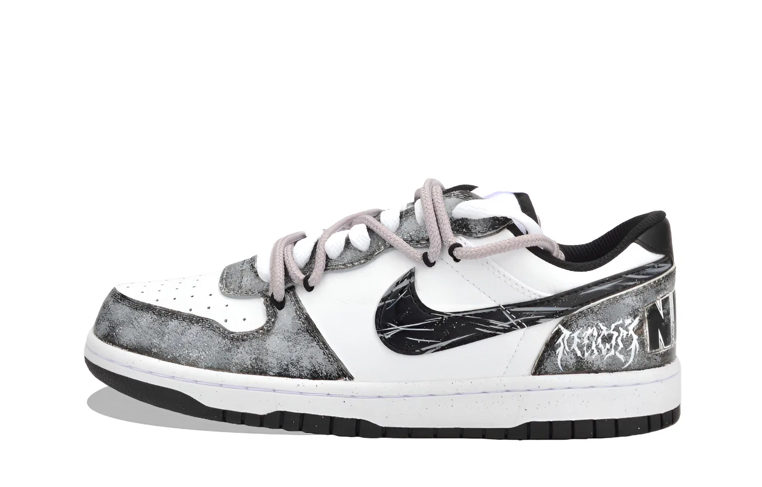Детские скейтборд-кеды Nike Big Skateboard Shoes, Black/White/Gray — фото 3
