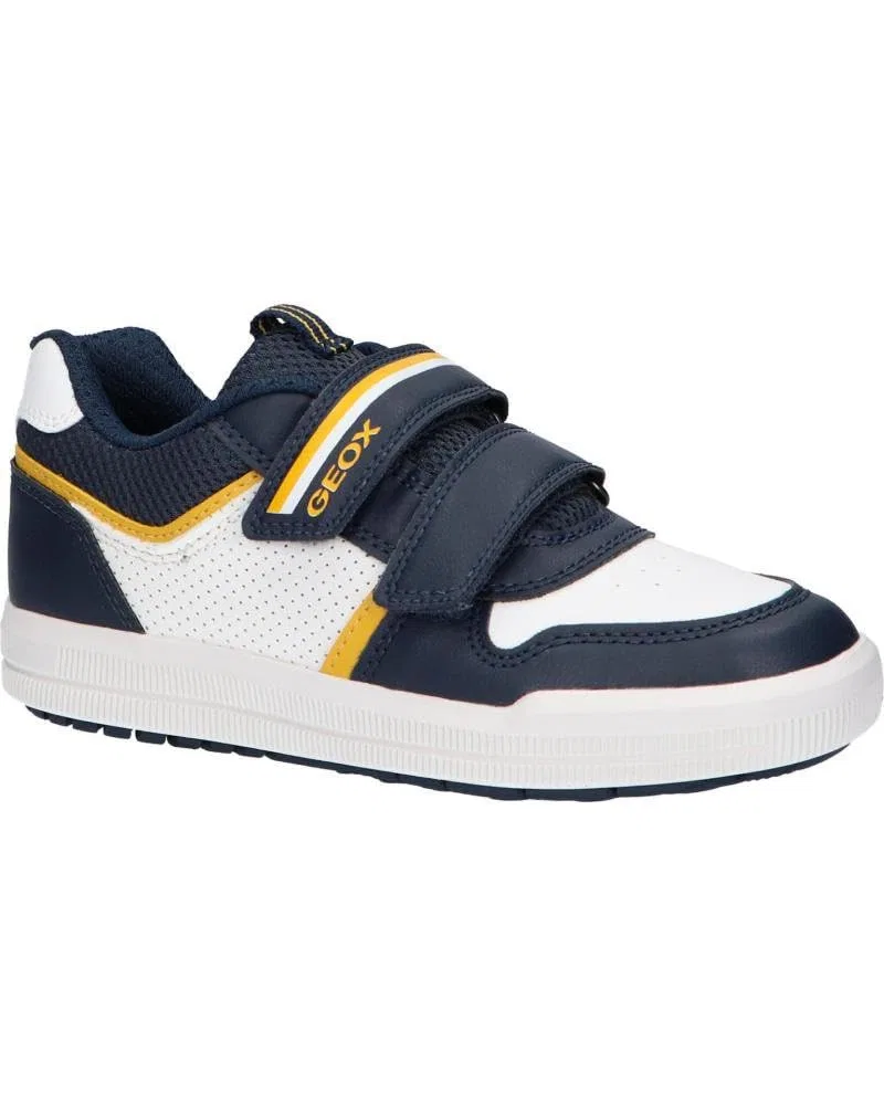 Детские кроссовки для мальчиков с липучкой Geox J Arzach Boy A, Navy White — фото 2