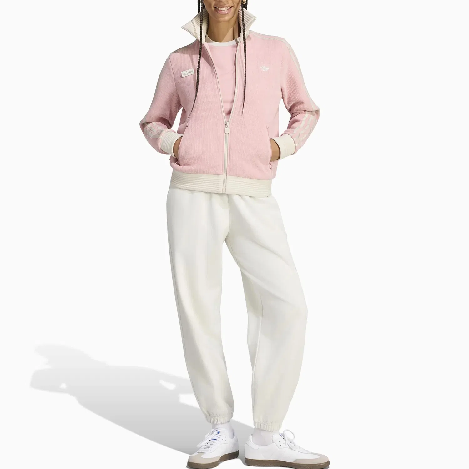 Женская куртка с воротником-стойкой Adidas Originals x Jennie, Pink — фото 3