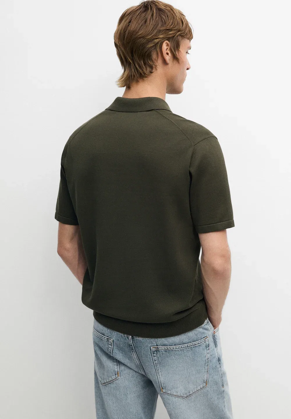 Поло с коротким рукавом из 100% хлопка - рубашка поло Massimo Dutti, Dark Grey — фото 3
