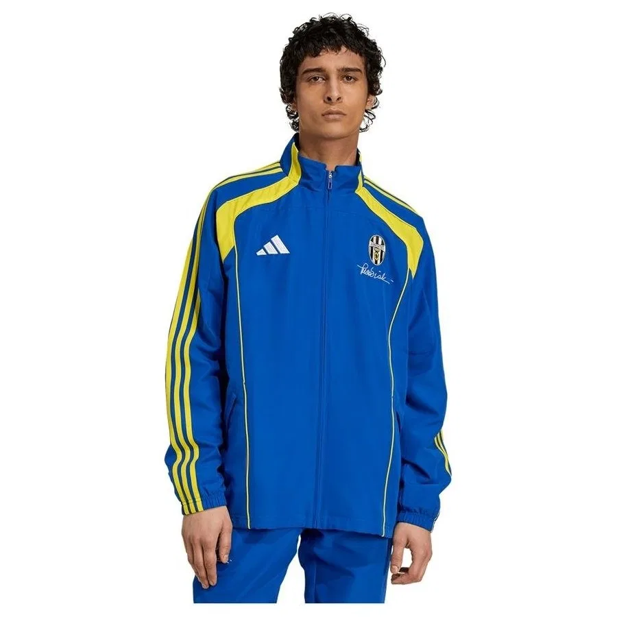 Мужской спортивный свитшот с флисовой подкладкой, модель JUVE UBP TT JM9470, adidas, Синий — фото 2