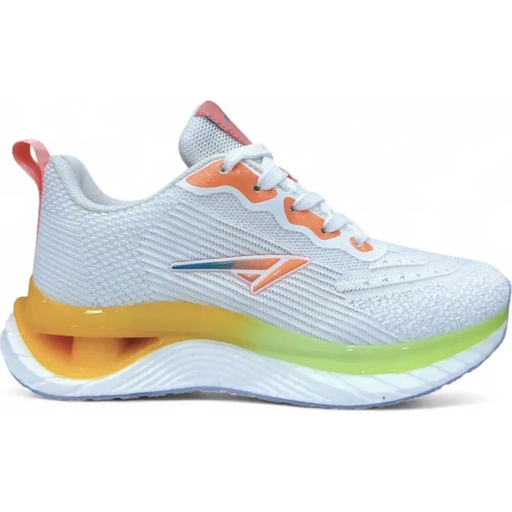 Детские спортивные кроссовки для девочек с дышащей сеткой, White Orange Taban Forelli