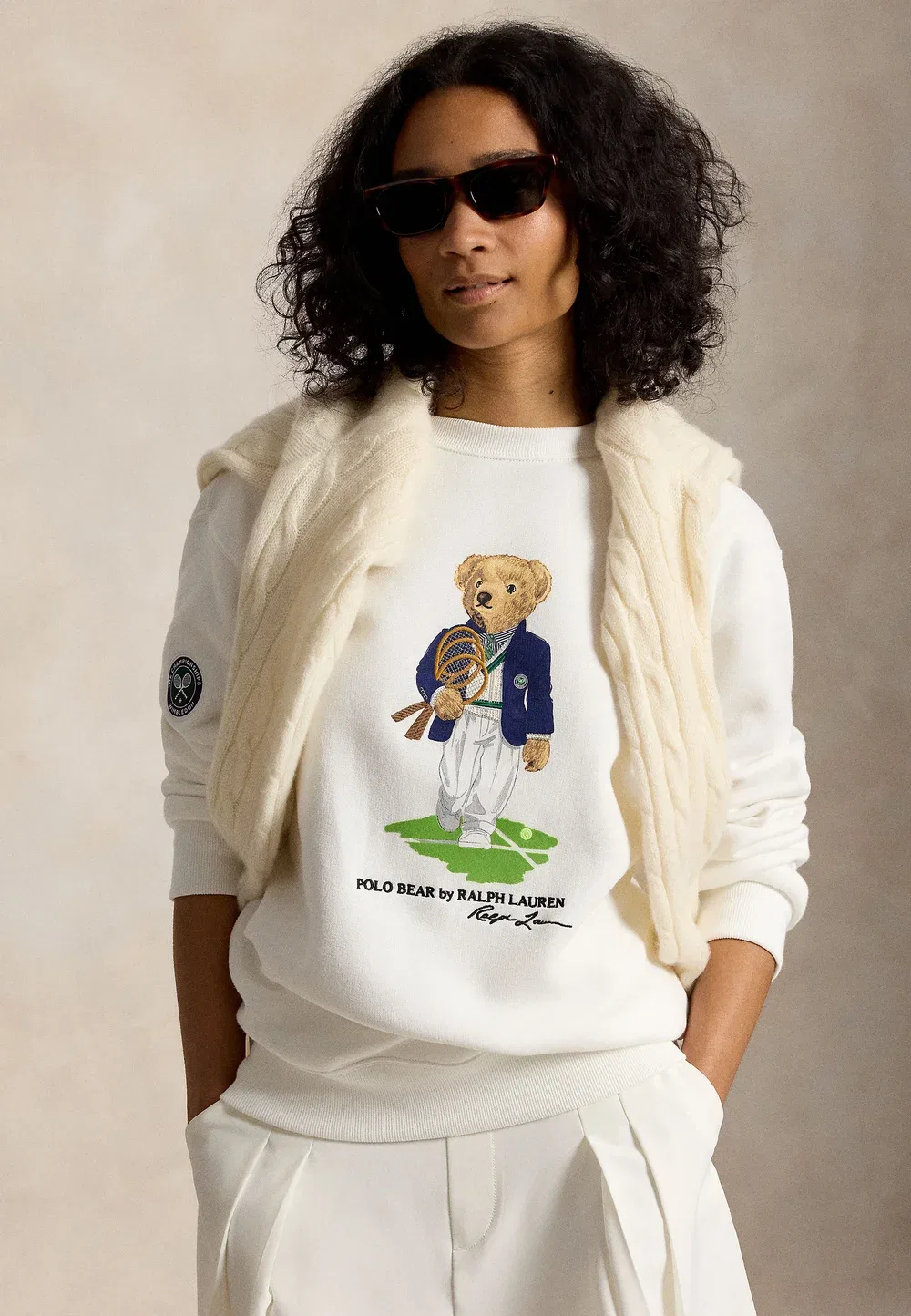 Вязаный свитер для Уимблдона Polo Ralph Lauren, White — фото 4