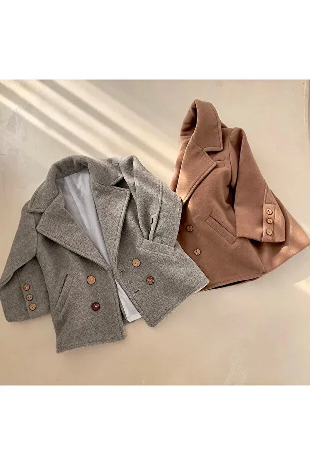 Детская куртка для девочек с длинным рукавом Cashmere Button Jacket Bohemiankids Baby Wear, Brown — фото 2