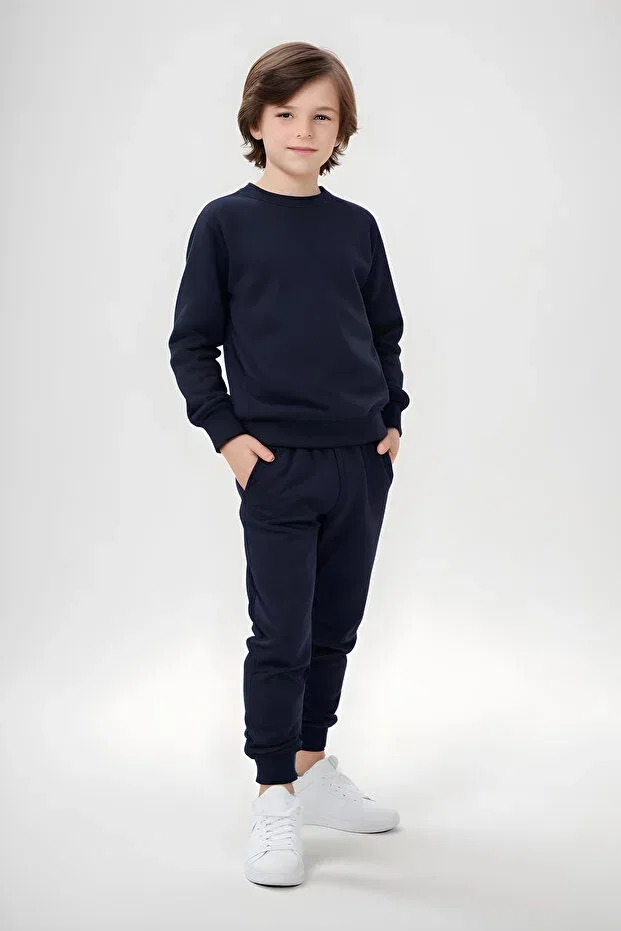 Детский спортивный костюм для мальчиков однотонный Fyk Kids, Navy Blue