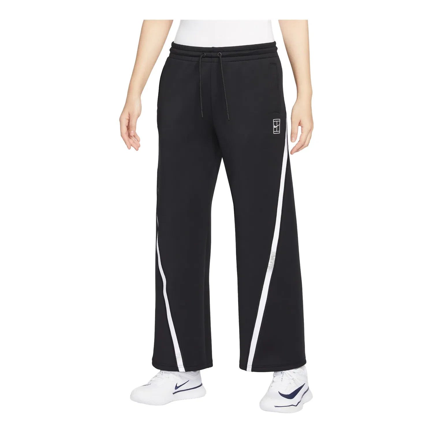 Женские брюки для тенниса Advantage Mid-Rise Tennis Pants 'Black White' Nike, Black/White