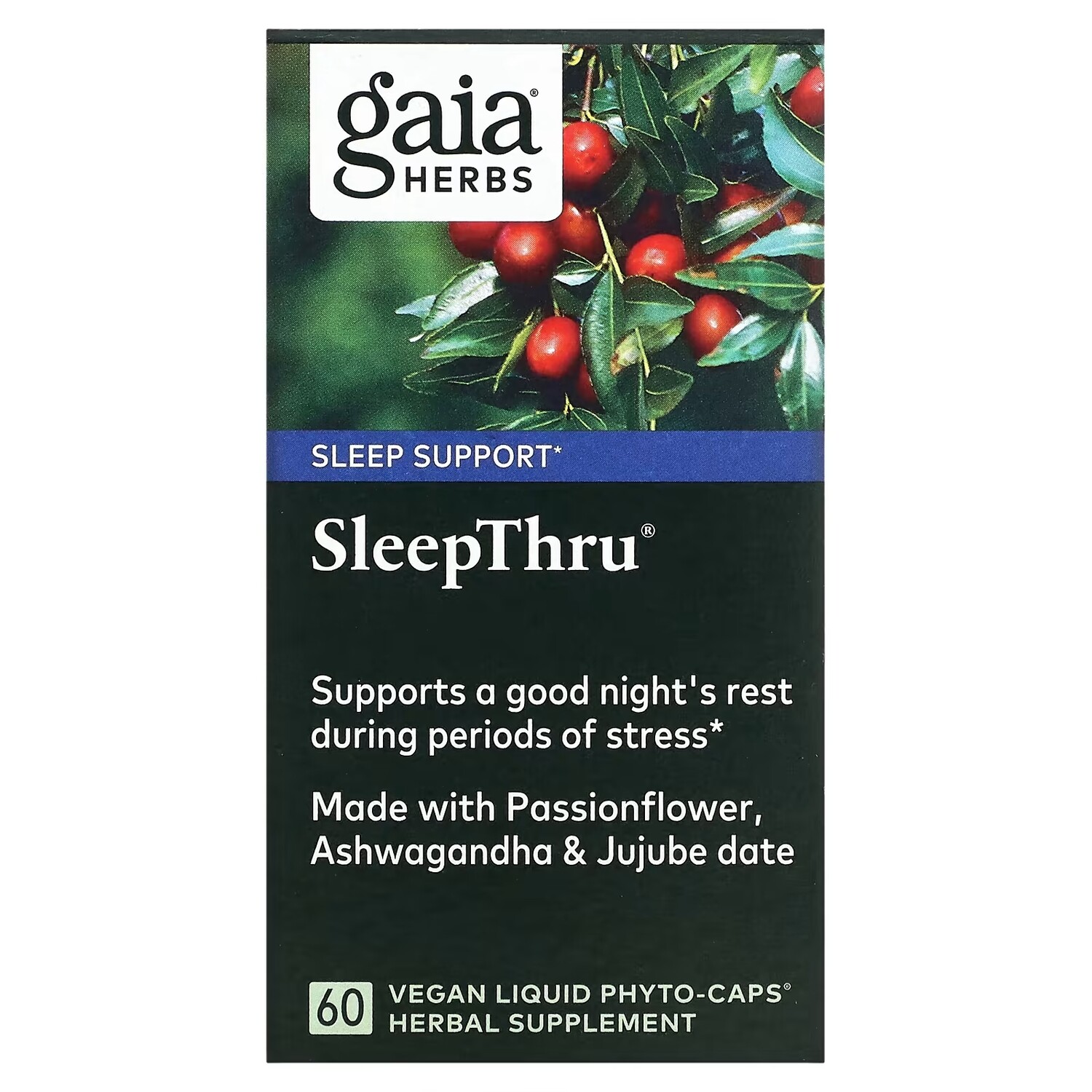 

Травяная Добавка Gaia Herbs SleepThru, 60 капсул
