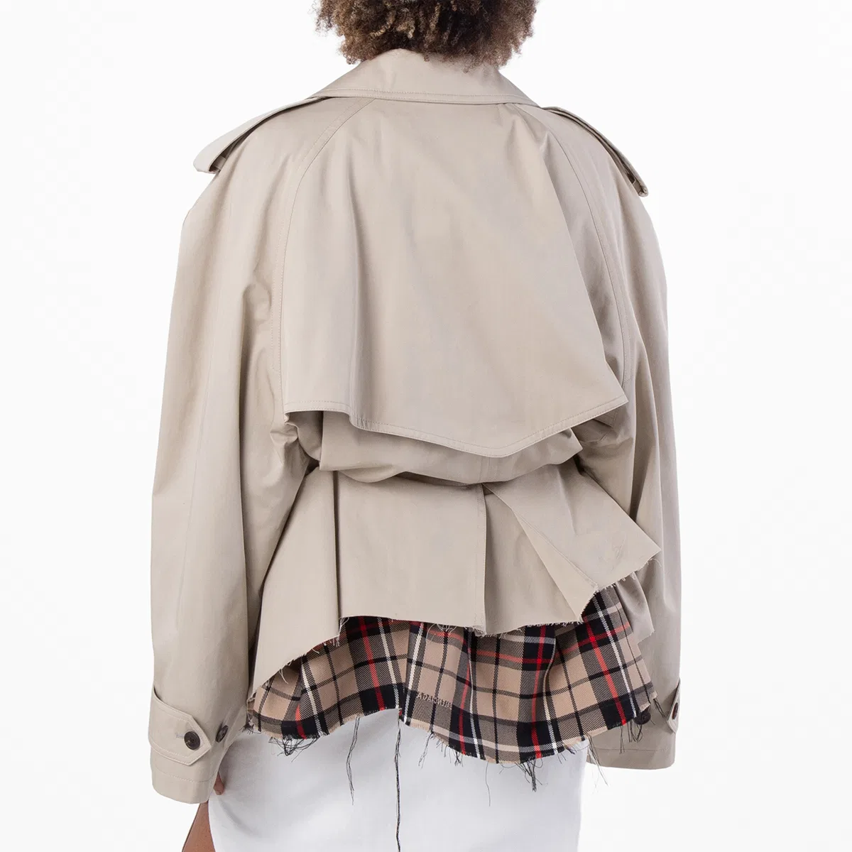 Пальто-тренч укороченное Classic Fit Cropped Trench Coat Balenciaga, Beige — фото 4