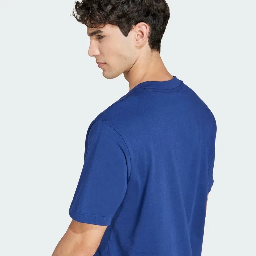 Футболка с коротким рукавом из 100% хлопка Essentials Small Logo Single Jersey, adidas, Синий — фото 4