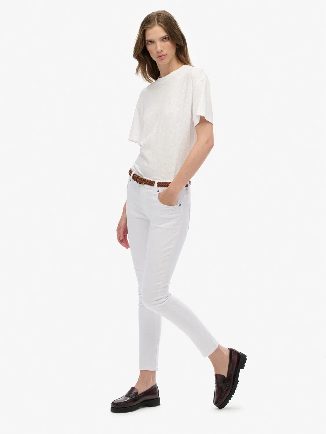 Джинсы skinny White Superdry, белый — фото 4