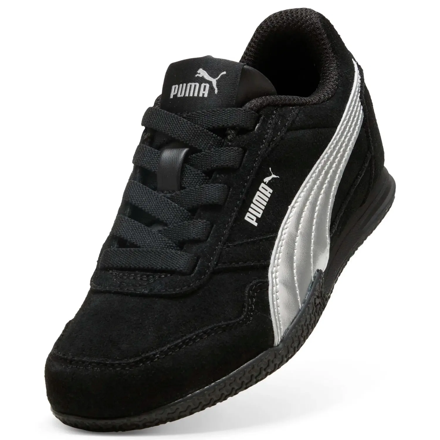 Детские кроссовки с металлическим блеском BellaDonna SD Metallic AC Puma, Schwarz Silber — фото 4