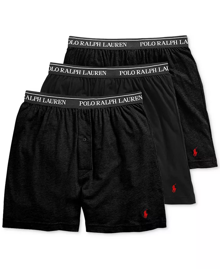 

Мужские боксеры Classic Knit из хлопка, 3 шт Polo Ralph Lauren, черный