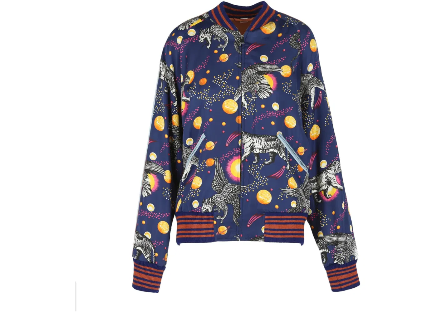 Мужская куртка из шелка с принтом Gucci Space Animals Gucci, Blue Print/Rose Sail
