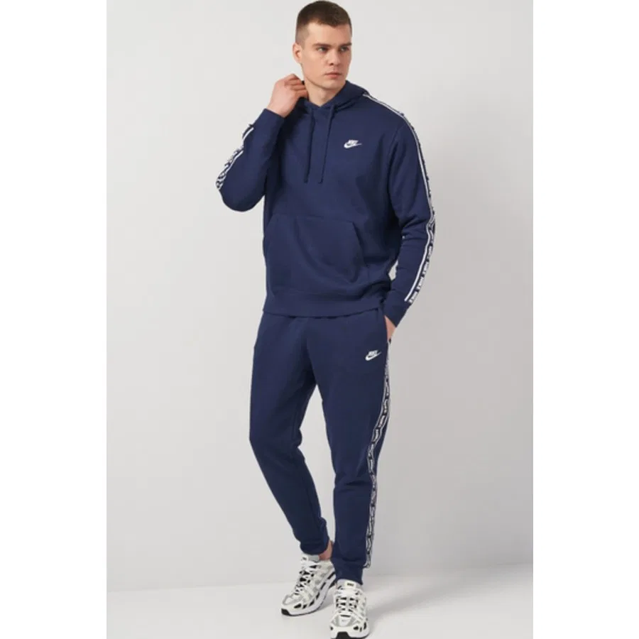 Мужской спортивный костюм с капюшоном из флиса Club Fleece Nike, Темно-синий