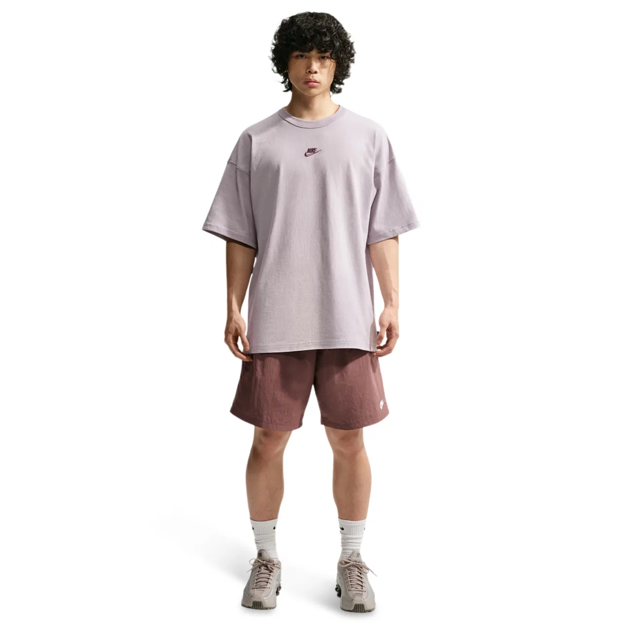 Мужская футболка оверсайз с длинным рукавом Nike NSW Premium Essentials Oversized Tee, Silver Lilac — фото 4