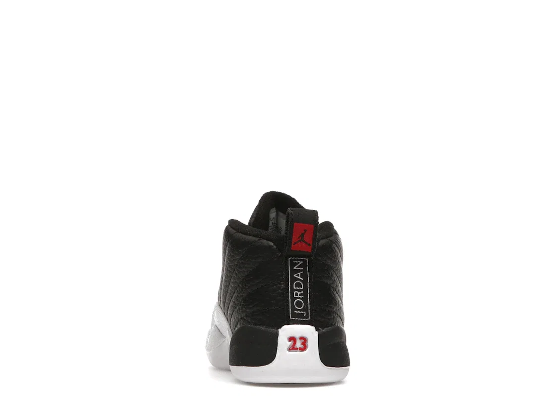 Детские кроссовки с высоким верхом Jordan 12 Retro Jordan, Black/Varsity Red-White — фото 4